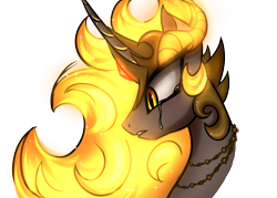 Size: 2800x2000 | Tagged: safe, artist:ladyluna2, daybreaker, princess celestia, alicorn, pony, g4, bust, crying, curved horn, digital art, ethereal mane, female, flowing mane, gem, glowing, high res, horn, horns, jewelry, mane of fire, mare, necklace, orange eyes, simple background, sketch, solo, sparkles, starry mane, teary eyes, teeth, transparent background