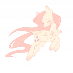 Size: 1580x1580 | Tagged: safe, artist:mix2546, fluttershy, pegasus, pony, g4, blushing, cute, ear blush, eyes closed, female, mare, shyabetes, simple background, solo, white background, wing blush