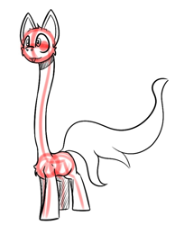 Size: 616x792 | Tagged: safe, artist:cotarsis, oc, oc only, earth pony, pony, impossibly long neck, long neck, long tail, necc, simple background, sketch, solo, tail, white background