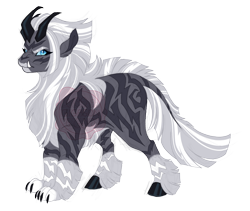 Size: 3200x2700 | Tagged: safe, artist:gigason, oc, oc only, oc:tracker, hybrid, high res, interspecies offspring, offspring, parent:storm king, parent:zecora, simple background, solo, transparent background