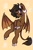 Size: 1200x1800 | Tagged: safe, artist:chunchalunch, oc, oc only, dracony, dragon, hybrid, brown background, chest fluff, happy, looking at you, one eye closed, open mouth, open smile, simple background, smiling, solo, spread wings, wings, wink