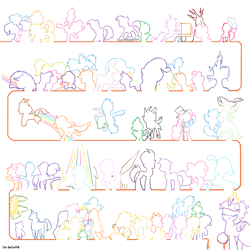Size: 3000x3000 | Tagged: safe, artist:widelake, apple bloom, applejack, autumn blaze, bright mac, captain celaeno, coloratura, fizzlepop berrytwist, fluttershy, pear butter, pinkie pie, princess cadance, princess celestia, princess skystar, rainbow dash, rarity, shining armor, spike, starlight glimmer, tank, tempest shadow, thorax, twilight sparkle, alicorn, changeling, dog, earth pony, pegasus, pony, tortoise, unicorn, equestria girls, g4, my little pony equestria girls, my little pony equestria girls: legend of everfree, my little pony: the movie, pinkie pride, princess twilight sparkle (episode), sounds of silence, the cutie map, the mane attraction, the perfect pear, the times they are a changeling, crying, guitar, high res, humane five, humane six, lineart, mane seven, mane six, minimalist, musical instrument, our town, rara, simple background, spike the dog, twilight sparkle (alicorn), twilight's castle, unicorn twilight, white background