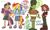 Size: 854x512 | Tagged: safe, artist:fruitypalmtree, artist:toon-o-clock, rainbow dash, twilight sparkle, human, g4, 2020, 3ds, clone high, humanized, jfk (clone high), mario, old art, simple background, super mario bros., white background