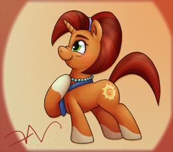 Size: 1600x1400 | Tagged: safe, artist:swasfews, stellar flare, pony, unicorn, g4, cute, female, hoof on chest, jewelry, mare, necklace, smiling, solo