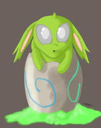 Size: 796x1004 | Tagged: safe, artist:chrislang89, changeling, egg, green changeling, hatching