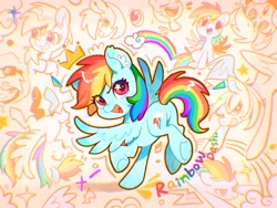 Size: 2160x1620 | Tagged: safe, artist:千雲九枭, part of a set, rainbow dash, pegasus, pony, g4, butt, cute, dashabetes, female, looking at you, looking back, looking back at you, mare, name, open mouth, open smile, plot, rainbow, rainbutt dash, smiling, smiling at you, solo, spread wings, starry eyes, underhoof, wingding eyes, wings