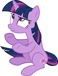 Size: 3000x3926 | Tagged: safe, artist:cloudy glow, twilight sparkle, pony, unicorn, a canterlot wedding, g4, .ai available, female, frown, high res, mare, simple background, sitting, solo, teeth, transparent background, unicorn twilight, vector