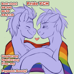 Size: 2000x2000 | Tagged: safe, artist:fkk, oc, pony, advertisement, commission, high res, love, male, pride flag, stallion, ych sketch, your character here