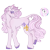 Size: 1000x1000 | Tagged: safe, artist:kazmuun, fleur-de-lis, pony, unicorn, series:kazmuun's drawing every pony, g4, alternate design, butt fluff, chest fluff, colored eartips, colored eyelashes, colored hooves, concave belly, curved horn, ear piercing, earring, eyeshadow, female, gradient mane, gradient tail, hooves, horn, jewelry, leg fluff, leonine tail, looking at you, makeup, mare, piercing, plot, purple eyelashes, redesign, screencap reference, simple background, solo, tail, transparent background, turned head, unicorn beard, unshorn fetlocks