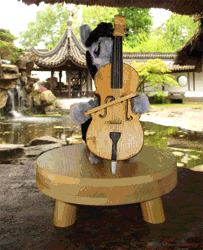 Size: 1217x1500 | Tagged: safe, alternate version, artist:malte279, part of a set, octavia melody, pony, g4, animated, bow (instrument), cello, cello bow, chenille, chenille stems, chenille wire, craft, gif, irl, musical instrument, part of a series, photo, pipe cleaner sculpture, pipe cleaners, rotating, rotation, solo