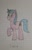 Size: 2592x4059 | Tagged: safe, artist:gradiusfanatic, oc, oc only, oc:sonia, pony, unicorn, female, graph paper, horn, raised hoof, solo, traditional art, unicorn oc