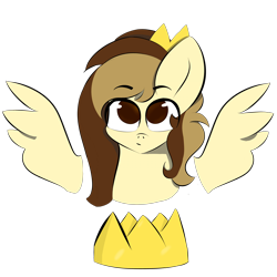 Size: 5000x5000 | Tagged: safe, artist:houndy, oc, oc only, oc:prince whateverer, pegasus, pony, bust, crown, jewelry, long hair, long mane, pegasus oc, regalia, simple background, solo, transparent background