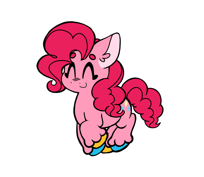 [animated,cute,earth pony,eyes closed,gif,hooves,hopping,pinkie pie,pony,safe,simple background,solo,white background,colored hooves,smiling,multicolored hooves,closed mouth,artist:sidruni]