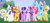 Size: 5000x2300 | Tagged: safe, artist:kiracatastic, applejack, fluttershy, pinkie pie, rainbow dash, rarity, starlight glimmer, sunset shimmer, twilight sparkle, alicorn, earth pony, pegasus, pony, unicorn, g4, cheek fluff, chest fluff, female, grass, group shot, line-up, mane six, mare, smiling, twilight sparkle (alicorn), unshorn fetlocks