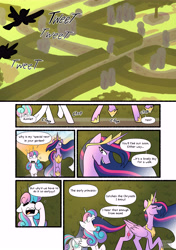 Size: 5976x8465 | Tagged: safe, artist:chunchalunch, princess flurry heart, twilight sparkle, alicorn, pony, g4, absurd resolution, aunt and niece, canterlot gardens, comic, crown, dialogue, duo, duo female, ethereal mane, female, hedge maze, height difference, hoof shoes, jewelry, mare, maze, messy mane, older, older flurry heart, older twilight, older twilight sparkle (alicorn), onomatopoeia, peytral, princess shoes, princess twilight 2.0, regalia, sleepy, smiling, speech bubble, sunrise, twilight sparkle (alicorn), walking, yawn