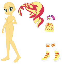 Size: 528x541 | Tagged: safe, artist:lordsfrederick778, artist:selenaede, sunset shimmer, human, equestria girls, g4, my little pony equestria girls: legend of everfree, alternate design, base used, simple background, solo, white background
