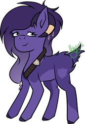 Size: 1819x2643 | Tagged: safe, artist:thecommandermiky, oc, oc only, oc:miky command, deer, deer pony, original species, pony, accessory, deer oc, horn, horn jewelry, jewelry, looking away, non-pony oc, remake, simple background, smiling, transparent background