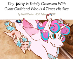 Size: 1024x828 | Tagged: safe, artist:amendokat, cozy glow, princess flurry heart, alicorn, pegasus, pony, g4, duo, duo female, female, lesbian, lying down, older, older cozy glow, older flurry heart, ponified animal photo, prone, ship:cozyheart, shipping, size difference, sploot