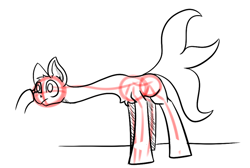 Size: 1128x757 | Tagged: safe, artist:cotarsis, oc, earth pony, pony, aggie.io, long tail, sketch, solo, tail