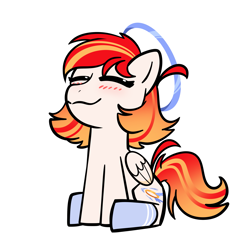 Size: 3021x2978 | Tagged: safe, artist:yumiy_salin, oc, oc only, pegasus, pony, cute, high res, simple background, solo, sticker, white background