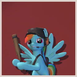 Size: 2260x2257 | Tagged: safe, artist:xafilah, rainbow dash, pegasus, pony, g4, 3d, high res, solo, team fortress 2