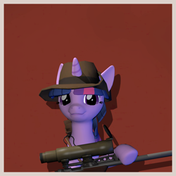 Size: 2260x2260 | Tagged: safe, artist:xafilah, twilight sparkle, pony, unicorn, g4, 3d, high res, solo, team fortress 2