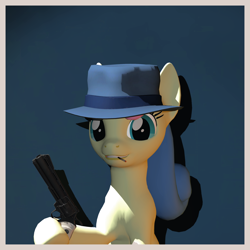 Size: 2260x2259 | Tagged: safe, artist:xafilah, bon bon, sweetie drops, earth pony, pony, g4, 3d, cigarette, high res, solo, team fortress 2