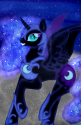 Size: 720x1108 | Tagged: safe, artist:cakeshake22, nightmare moon, alicorn, pony, g4, on the moon, solo, time-lapse included