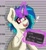 Size: 2228x2430 | Tagged: safe, artist:reddthebat, dj pon-3, vinyl scratch, pony, unicorn, g4, barbie, barbie (film), barbie mugshot meme, female, glowing, glowing horn, high res, horn, levitation, looking at you, magic, mare, meme, mugshot, open mouth, open smile, smiling, smiling at you, solo, sunglasses, sunglasses on head, telekinesis