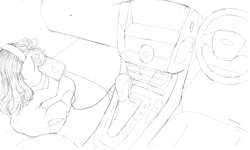 Size: 3000x1800 | Tagged: safe, artist:whogivesafuck, pony, car, car interior, female, filly, foal, sketch, steering wheel