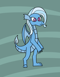 Size: 834x1080 | Tagged: safe, artist:platinumdrop, trixie, dragon, g4, dragonified, not ember, request, solo, species swap, trixiedragon