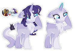Size: 1961x1331 | Tagged: safe, artist:xxcheerupxxx, capper dapperpaws, rarity, oc, hybrid, pony, unicorn, g4, chest fluff, floppy ears, interspecies offspring, offspring, parent:capper dapperpaws, parent:rarity, parents:capperity, simple background, transparent background