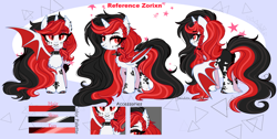 Size: 4260x2155 | Tagged: safe, artist:2pandita, oc, alicorn, bat pony, bat pony alicorn, pony, bat wings, female, horn, mare, reference sheet, solo, wings