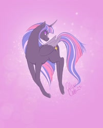 Size: 1646x2048 | Tagged: safe, artist:wizardstrawberries, twilight sparkle, alicorn, pony, g4, alternate cutie mark, colored wings, redesign, solo, twilight sparkle (alicorn), two toned wings, wings