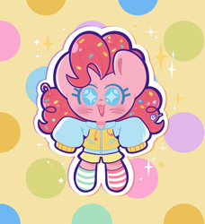 Size: 1602x1758 | Tagged: safe, artist:typhwosion, pinkie pie, earth pony, anthro, g4, clothes, socks, solo, wingding eyes