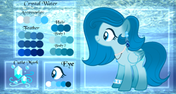 Size: 1859x1000 | Tagged: safe, artist:angellightyt, oc, oc only, pegasus, pony, base used, bracelet, female, jewelry, mare, necklace, pegasus oc, reference sheet, smiling, solo, underwater, water