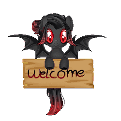 Size: 300x300 | Tagged: safe, artist:angellightyt, oc, oc only, bat pony, pony, animated, bat pony oc, female, flying, gif, mare, red eyes, sign, simple background, smiling, solo, spread wings, transparent background, wings