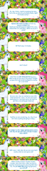 Size: 2048x7460 | Tagged: safe, gameloft, dyre, grackle, pinkie pie, earth pony, human, pony, g4, my little pony: magic princess, clothes, costume, dialogue, dialogue box, disguise, english, event, female, mare, speech bubble, text