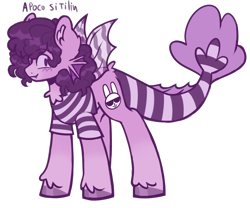 Size: 3000x2500 | Tagged: safe, artist:k0br4, oc, oc only, oc:stripe, half-siren, hybrid, pegasus, pony, siren, chest fluff, clothes, curly hair, fangs, fish tail, high res, looking at you, shirt, simple background, solo, spanish, tail, transparent background, unshorn fetlocks