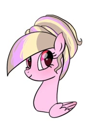 Size: 516x624 | Tagged: safe, artist:petaltwinkle, oc, oc only, oc:petal twinkle, pegasus, pony, alternate hairstyle, bust, female, mare, simple background, smiling, solo, white background