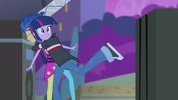 Size: 3072x1727 | Tagged: safe, screencap, flash sentry, twilight sparkle, human, equestria girls, g4, my little pony equestria girls: rainbow rocks, clothes, duo, duo male and female, eyes closed, female, frown, hug, jacket, male, night, rainbow rocks outfit, shoes, smiling