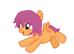 Size: 1024x743 | Tagged: safe, artist:starisenby, derpibooru exclusive, scootaloo, pegasus, pony, g4, alternate cutie mark, alternate hairstyle, alternate universe, female, filly, flying, foal, open mouth, scootaloo can fly, simple background, solo, spread wings, transparent background, wings