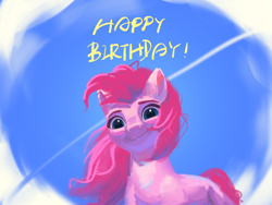 Size: 2048x1536 | Tagged: safe, artist:rily, pinkie pie, earth pony, pony, g4, chinese, female, looking at you, pinkamena diane pie, smiling, smiling at you, solo