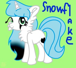 Size: 802x718 | Tagged: safe, artist:deadsmoke, derpibooru exclusive, oc, oc only, oc:snowflake white, pony, cheek fluff, chest fluff, cute, green background, ms paint, old art, simple background, solo