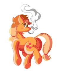 Size: 1080x1350 | Tagged: safe, artist:sirneko3, applejack, earth pony, pony, g4, cigarette, female, simple background, smoking, solo, white background