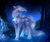 Size: 2400x2000 | Tagged: safe, artist:alicesmitt31, oc, oc only, earth pony, pony, choker, forest, high res, night, scenery, solo, water