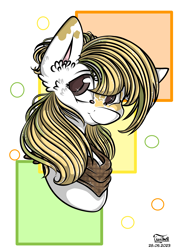 Size: 2480x3496 | Tagged: safe, artist:clarsithell, oc, oc:maize goldenrod, earth pony, pony, clothes, earth pony oc, female, high res, mare, scarf, smiling