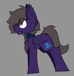 Size: 784x808 | Tagged: safe, artist:cotarsis, oc, oc only, oc:prpout, bat pony, pony, gray background, old art, simple background, sketch, solo, tongue out