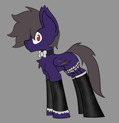 Size: 663x683 | Tagged: source needed, safe, artist:cotarsis, oc, oc only, oc:prpout, bat pony, pony, gray background, old art, simple background, sketch, solo