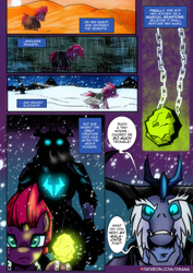 Size: 2480x3508 | Tagged: safe, artist:dsana, idw, fizzlepop berrytwist, storm king, tempest shadow, pony, satyr, unicorn, comic:a storm's lullaby, g4, my little pony: the movie, artifact, high res, misfortune malachite